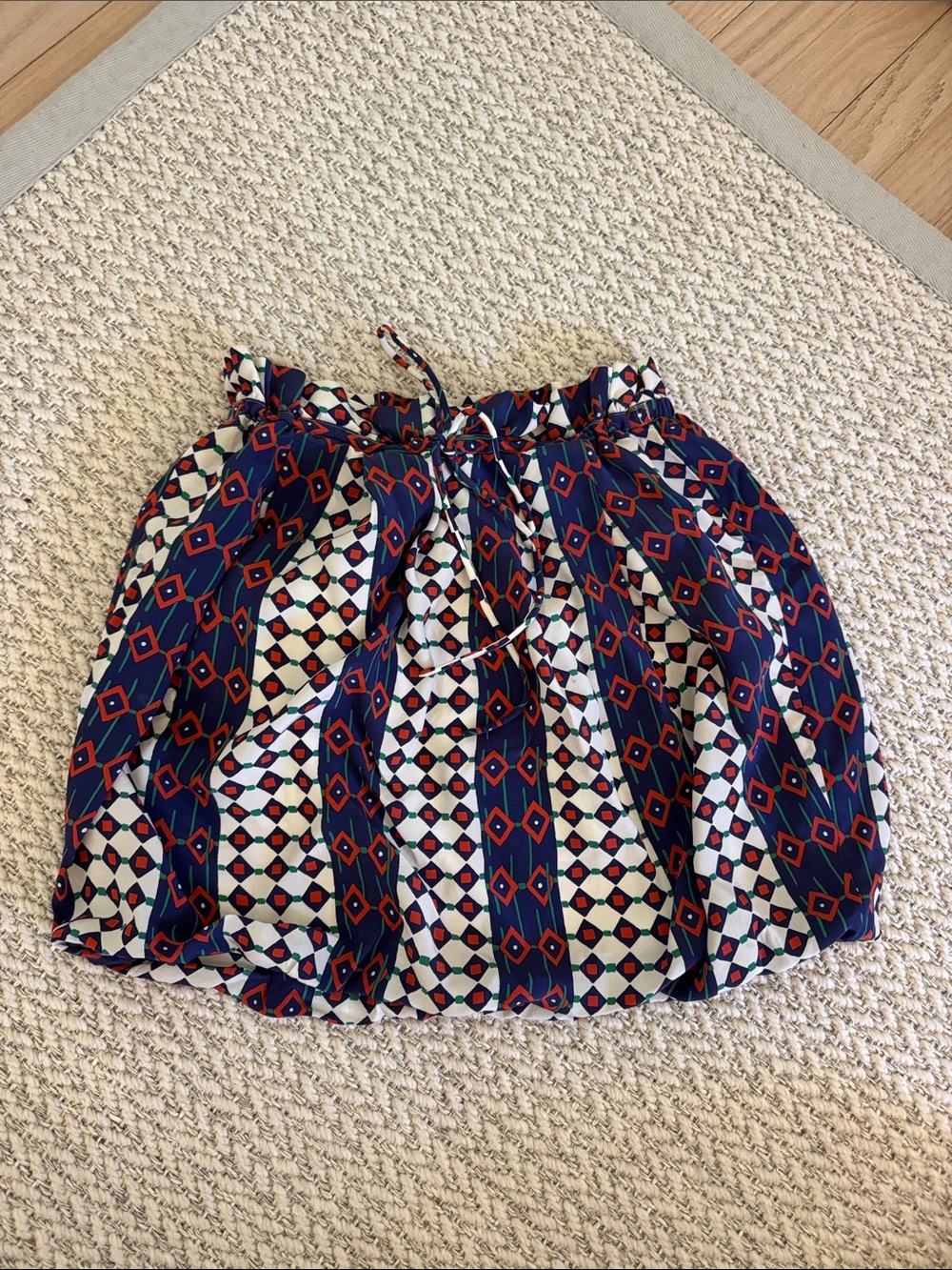 Marc by Marc Jacob’s Patterned Navy and White Geometric Women's Silk Skirt